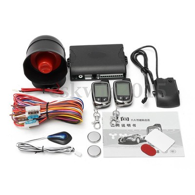 9Pcs Universal 2-Way Car Alarm Security System Sensor w/ Keyless Remote Control