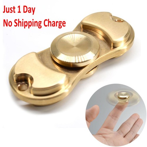 Hand Spinner Fidget Focus Toy Brass Copper Cube Tri-Spinner EDC For Kids/Adults