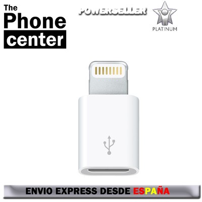 Adaptador Apple MD820ZM/A Lightning a micro usb Iphone 5,5S,5C,Nano7,iPad 4,Mini