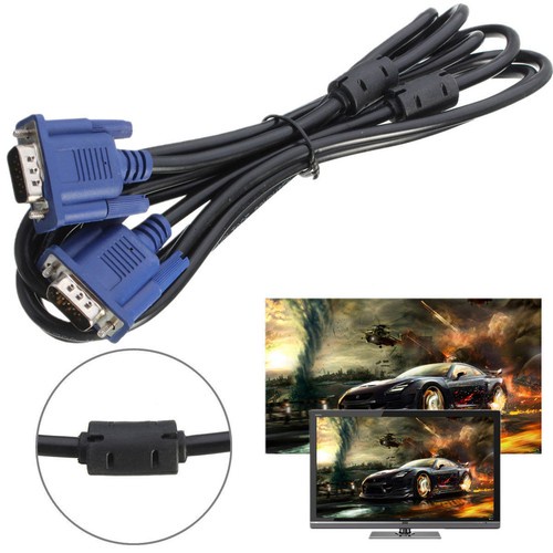 1.8/3/5M VGA SVGA 15Pin Male to Male M/M Monitor Cable Lead For PC TV Laptop r