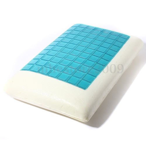 Premium Memory Foam White Bed Pillow Blue Cooling Comfort Gel Orthopedic Sleep