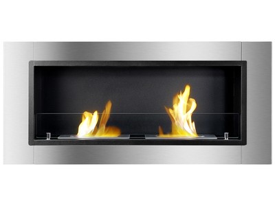 Ignis Wall Mounted Bio Ethanol Fireplace - Lata, Ventless Recessed Eco Friendly