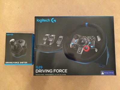 Logitech G29 Driving Force Racing Wheel for Sony PS4 and PC + Shifter Bundle
