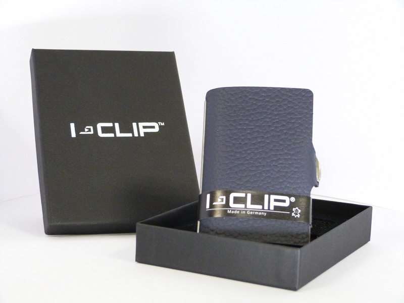 I Clip- Echtleder, dunkelblau