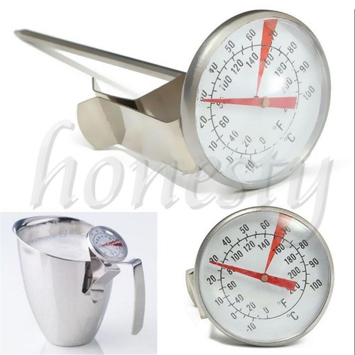-10-110°C Stainless Steel Coffee Latte Milk Frothing Thermometer Probe Jug Clip