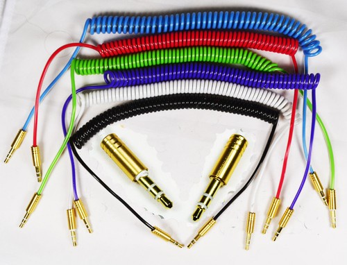 1.8M Flexible Spring AUX 3.5mm Male to Male Car Jack sound Stereo Audio Cable