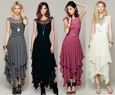 Sexy Vintage Party Evening Casual Prom Elegant Maxi Slim Long Sheer Lace Dress