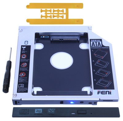 2nd 12.7mm SATA Hard Drive SSD Caddy Adapter for Dell Latitude E5430 E5510 E5530