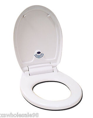 AUTOMATIC TOILET SEAT AUTO OPENING & SOFT CLOSE WHITE ELECTRIC SENSOR TOUCHLESS