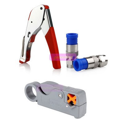 Compression Crimp /Coax Cable Cutter Wire Stripper Stripping Tool /Connector RG6