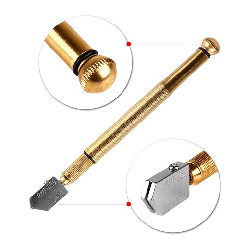 Pro Steel Diamond Tip Glass Cutter Oil Lubricated Cutters Cutting Craft Tool LW