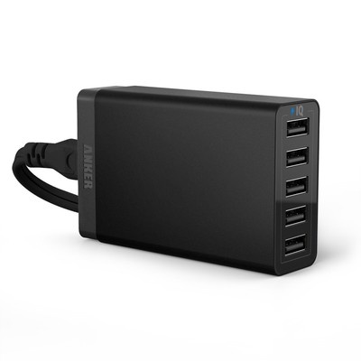 Anker 40W 5-Port Family-Sized Desktop USB Charger Universal 5V 8A Black