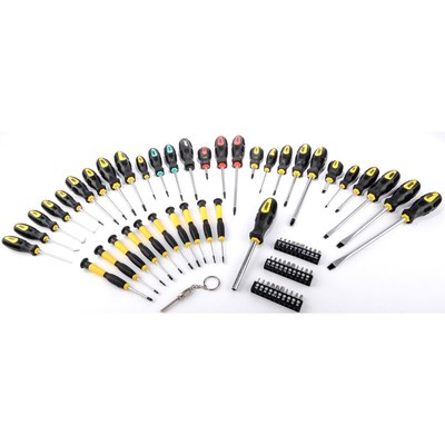 JEGS 69-pc Magnetic Screwdriver set Awls Torx Square Phillips Slotted Bits 80755