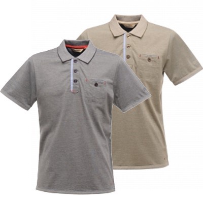 Regatta Adios Mens Lightweight Coolweave Cotton Fabric Polo T-Shirt Multi