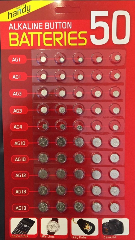 50 Alkaline Mixed Button Cell Batteries Assorted AG1 AG3 AG4 AG10 AG12 AG13 377