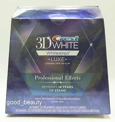 Crest 3D White Luxe Whitestrips Whitening Professional Effects 40strips 20 Pouch