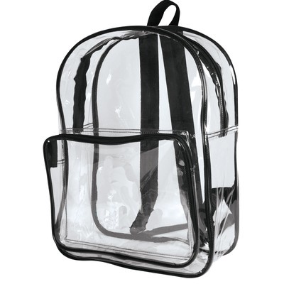 CLEAR TRANSPARENT SCHOOL SECURITY BACKPACK SHOULDER TRAVEL BOOK BAG 2 POCKETS