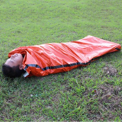 Orange Outdoor Camping Emergency Warm Heat Waterproof Survival Sleeping Bag J#~