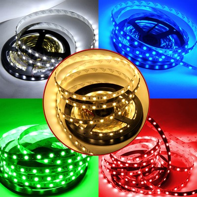 Hot sale 5M 3528 5050 5630 7020 SMD LED Flexible Strip Light+DC+12V Power Adapte