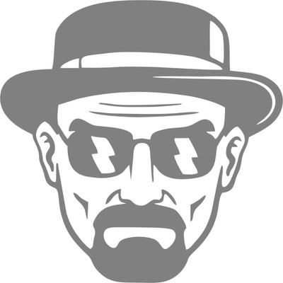 Walter White Heisenberg Breaking bad movie sticker for car laptop gray 14x14 cm