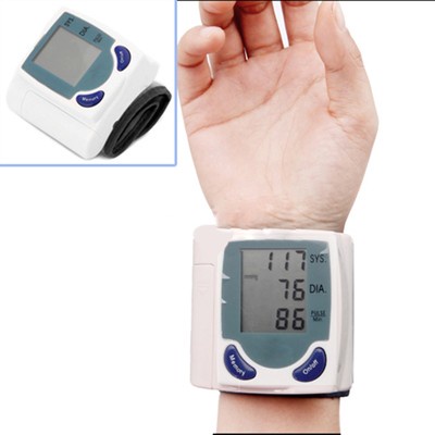 Digital Memory Wrist Blood Pressure Monitor & Heart Beat Meter Memory LCD Screen