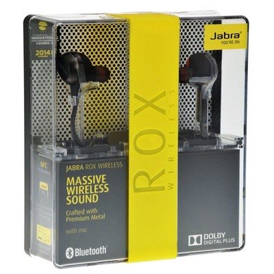 Jabra ROX Wireless Bluetooth Stereo Earbuds Headphones NFC Water Resistant Black