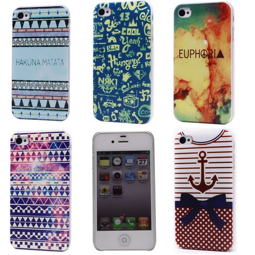 Trendy Anchor Stripes Design Hard Back Shield Case Cover Shell for iPhone 4 4S