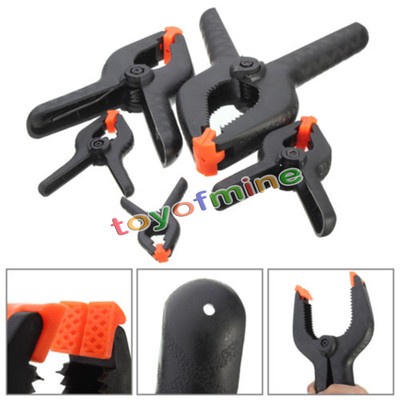 Heavy Duty Plastic Nylon Spring Clamp Clip Tips For Photography Background Black
