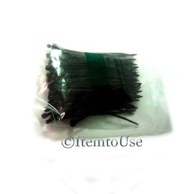 100 pcs (1 pack) 4 inch Black Nylon Cable Wire Zip Ties Cord 100mm x 3 mm