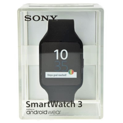 Sony SWR50 SmartWatch 3 NFC Bluetooth IP68 Waterproof Android Wear - Black