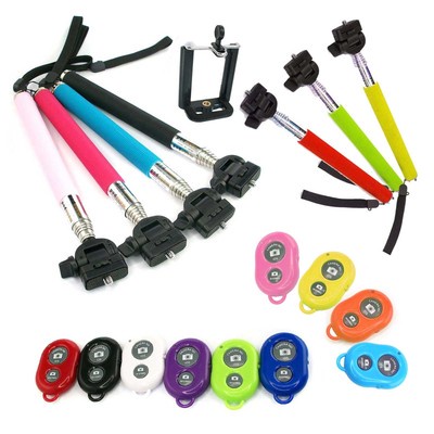 Selfie Handheld Monopod+Holder+Bluetooth Shutter Remote Control For Any Phone