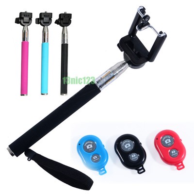 SELFIE Wink Monopod Extendable Handheld Holder Bluetooth Remote Control Black
