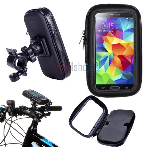 Bike Bicycle Waterproof Bag Pouch Phone Case Cover Handlebar Mount Holder Cradle