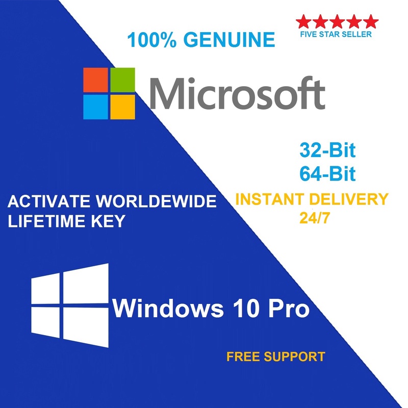 GENUINE WINDOWS 10 PRO 32 / 64BIT OEM ORIGINAL LICENSE KEY SCRAP PC
