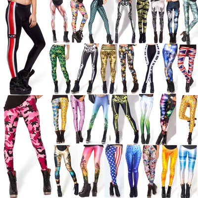 New Colorful Women Skinny Leggings Stretchy Jeggings Pencil Tight Pants Pattern