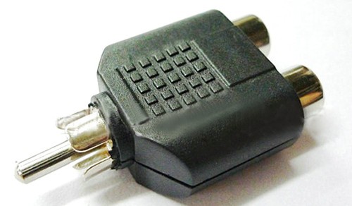 RCA Y Splitter AV Audio Video Plug Converter 1 Male to 2 Female Cable Adapter
