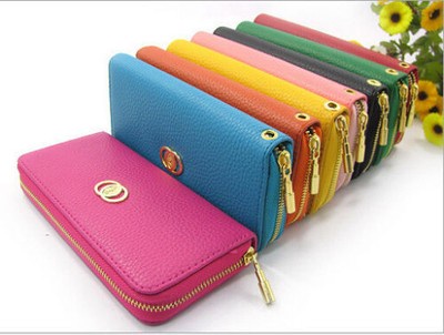 New Women Fashion PU Leather Wallet Zip Around Case Purse Lady Long Handbag Bag
