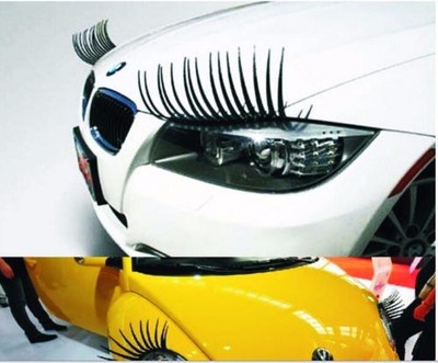 Car Lashes Headlight Eyelashes Accessories 3M Sticker-Suitable for any vehicle