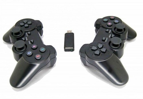 2 x 2.4G USB Wireless Dual Vibration Gamepad Controller Joystick For PC Laptop