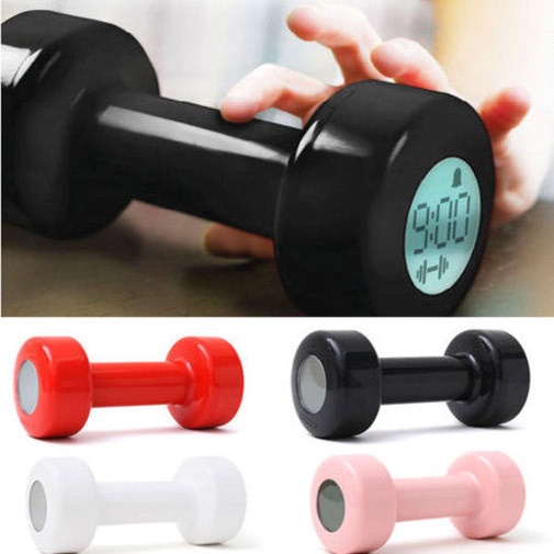 Portable Dumbbell Alarm Clock Sports LED Digital Shape Up 30 Times Fitness New