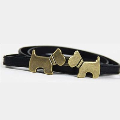 New European Fashion Lovely Cute Kiss Dog Buckled Adornment Belt Free Shipping