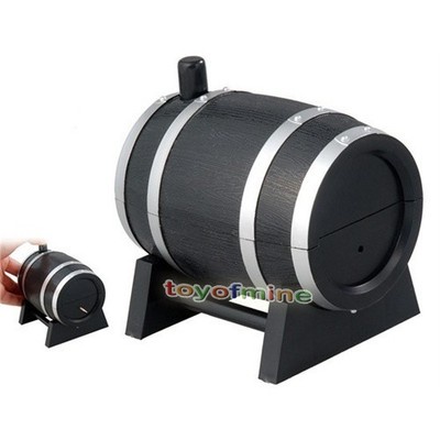 Creative Barrel Shaped Automatic Toothpick Holder (Black)