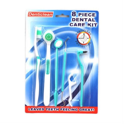 8 Pcs Dental Care Tooth Brush Kit Floss Stain Tongue Picks Teeth Denticlean