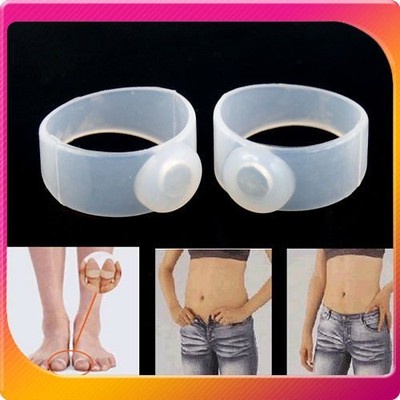 Pair of Body Slimming Silicone Magnetic Toe Rings Lose Weight Health Care Beauty
