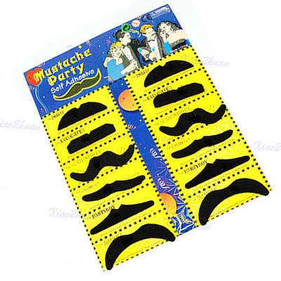 Set of 12 Stylish Costume Party Fake Mustache Moustache