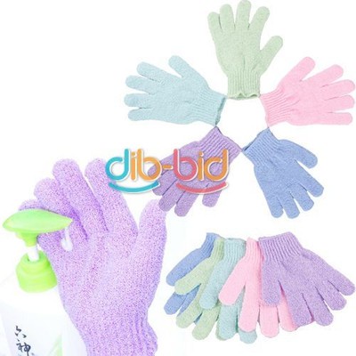 One Shower Exfoliating Wash Skin Spa Foam Bath Gloves Massage Loofah Scrubber DB