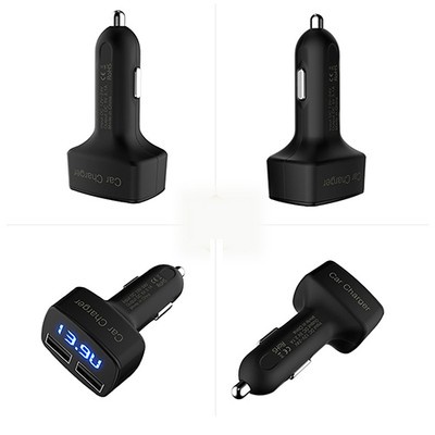 4 IN 1 DUAL USB CAR CHARGER ADAPTER VOLTAGE DC 5V 3.1A TESTER FOR IPHONE BETTER