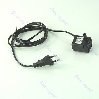 EU Plug Submersible Water Pump Aquarium Fountain Air Fish Pond Tank AC 220V 3W