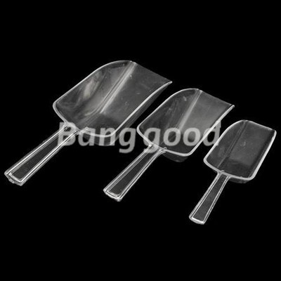 3pcs Bar Buffet Wedding Ice Sugar Sweet Candy Favor Party Clear Plastic Scoops