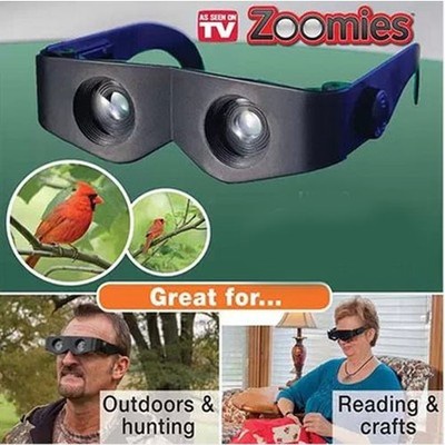 New Zoomies Hands Free Binoculars Magnification As Seen ON TV Black Home Sport